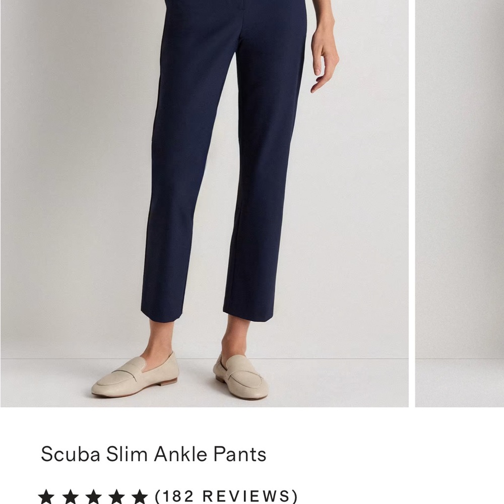 Quince Navy Scuba Ankle Pants